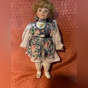 Floral Dress Porcelain Doll